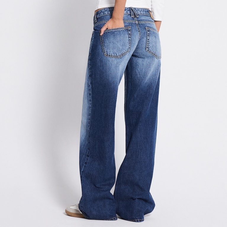 Low waist wide jeans "Anarchy" Ocean Blue